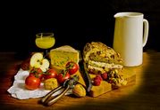 Des King - Still life with bread and cheese